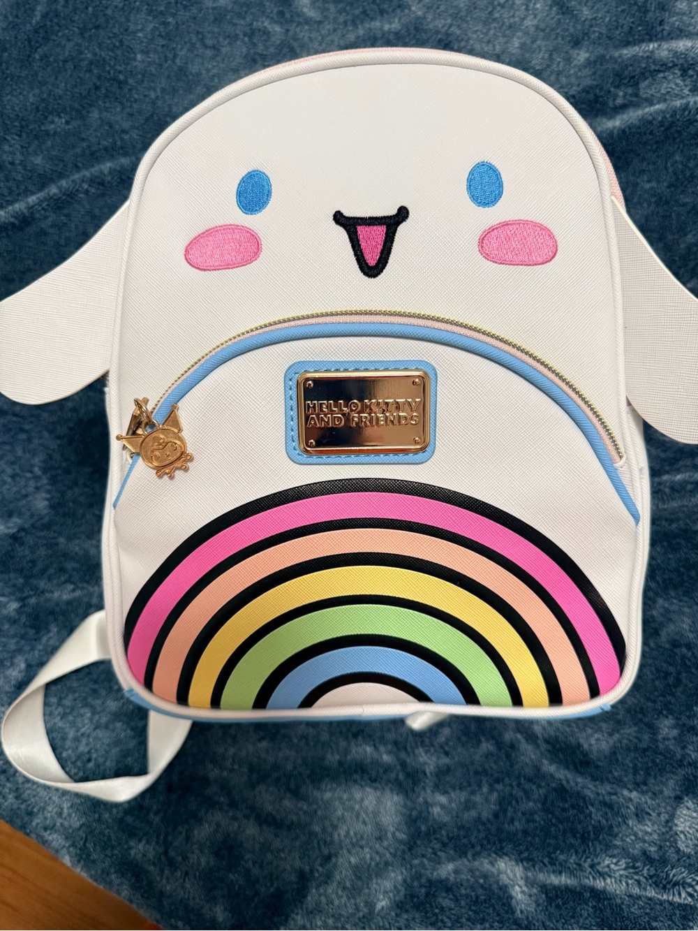 Hello Kitty White Mini Backpack with Rainbow Accents